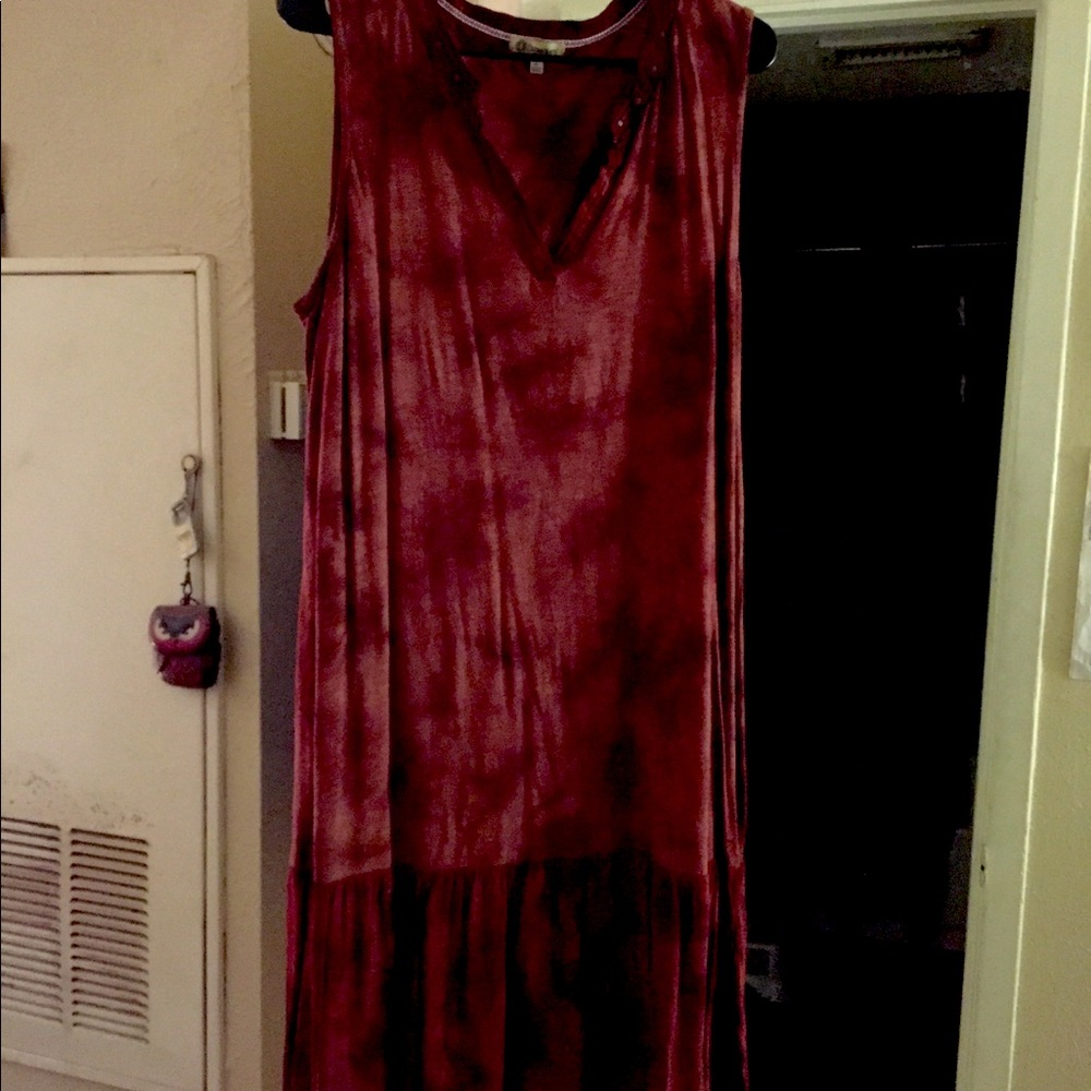 Sleeveless Reddish Brown Summer Dress